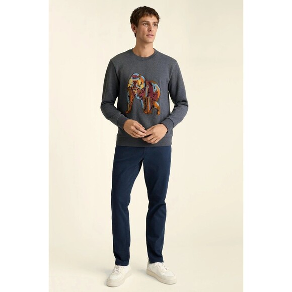 BONOBOS Critter Supersoft Fleece Crew Sweater Embroidered Long Sleeve XL 283636 - Picture 5 of 11